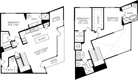 Floor plan for 3 beds, 3.5 baths, 2093 sqft